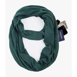 Infinity Scarf With Safety Invisible Pocket Dark Green Soft Fabric NWT (Bx 21)